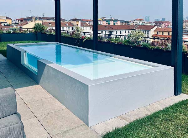 minipiscina e piscina idromassaggio da esterno